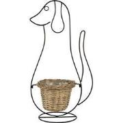 Clayre & Eef Bloempot Hond 35x22x67 cm Zwart IJzer