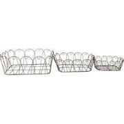 Clayre & Eef Decoratie schaal Set van 3 28x28x10 cm Bruin IJzer
