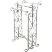 Clayre & Eef Handdoekenrek 48x36x89 cm Wit Grijs Metaal