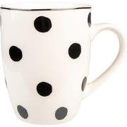 Clayre & Eef Mok 350 ml Wit Zwart Porselein Stippen