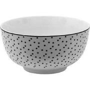Clayre & Eef Soepkom 500 ml Wit Zwart Porselein