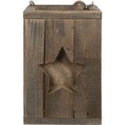 Clayre & Eef Windlicht 19x19x28 cm Bruin Hout Ster