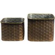 Clayre & Eef Bloempot Set van 2 Koperkleurig IJzer