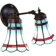 Lumilamp Wandlamp Tiffany 30x23x23 cm Blauw Rood Glas