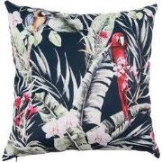 Clayre & Eef Kussenhoes 45x45 cm Zwart Rood Polyester Papegaaien