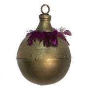 Clayre & Eef Kerstbal Ø 10x14 cm Goudkleurig Metaal