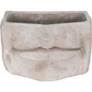 Clayre & Eef Bloempot Mond 21x13x14 cm Grijs Steen