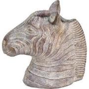 Clayre & Eef Bloempot Zebra 16x10x15 cm Grijs Steen
