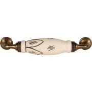 Clayre & Eef Handgreep 17 cm Wit Goudkleurig IJzer