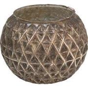 Clayre & Eef Theelichthouder Ø 17x14 cm Zilverkleurig Glas