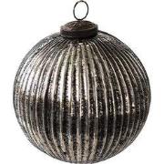 Clayre & Eef Kerstbal Ø 12 cm Zwart Zilverkleurig Glas