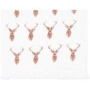 Clayre & Eef Gastendoekje 40x66 cm Beige Bruin Katoen Hert