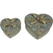 Clayre & Eef Opbergdoos Set van 2 Grijs Metaal