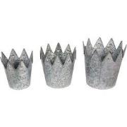 Clayre & Eef Planthouder Ø 29 Ø 25 Ø 21 cm Grijs Metaal