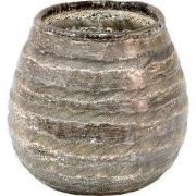 Clayre & Eef Theelichthouder Ø 10x10 cm Grijs Glas