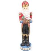 Clayre & Eef Beeld Kerstman 82 cm Rood Blauw Kunststof