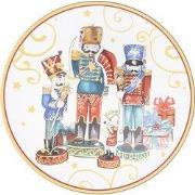 Clayre & Eef Onderbord Ø 40 cm Rood Blauw Melamine Notenkrakers