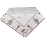 Clayre & Eef Tafelkleed 100x100 cm Wit Groen Katoen Notenkrakers