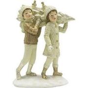 Clayre & Eef Beeld Kinderen 15 cm Beige Goudkleurig Kunststof