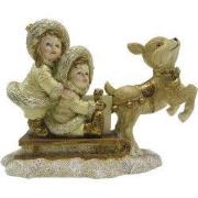 Clayre & Eef Beeld Kinderen 12 cm Goudkleurig Polyresin