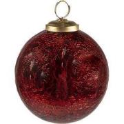 Clayre & Eef Kerstbal Ø 9 cm Rood Glas