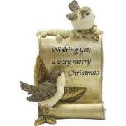 Clayre & Eef Beeld Vogel 15 cm Goudkleurig Bruin Kunststof