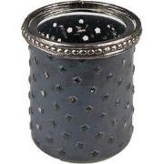 Clayre & Eef Theelichthouder Ø 6x7 cm Grijs Glas