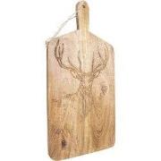 Clayre & Eef Decoratie Snijplank 25x50x2 cm Bruin Hout Rendier