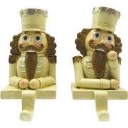 Clayre & Eef Haak Kerstsok Set van 2 Notenkraker 12 cm Beige Bruin Kun...