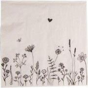 Clayre & Eef Servetten Papier Set van 20 33x33 cm (20) Beige Papier Bl...