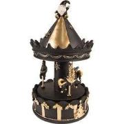 Clayre & Eef Muziekdoos Draaimolen 20 cm Zwart Polyresin