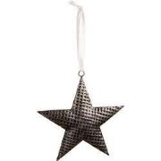 Clayre & Eef Decoratie Hanger Ster 8x8 cm Grijs IJzer