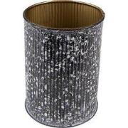 Clayre & Eef Waxinelichthouder Ø 9x12 cm Zwart Wit IJzer