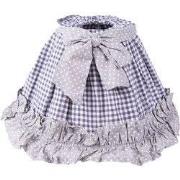 Clayre & Eef Lampenkap Ø 25x16 cm Grijs Wit Katoen Ruitjes