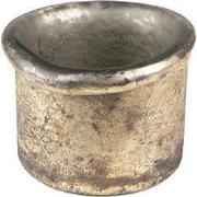 Clayre & Eef Theelichthouder Ø 8*7 cm Goudkleurig Glas