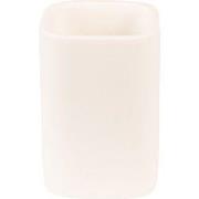Clayre & Eef Tandenborstelhouder 7x7x10 cm Wit Keramiek