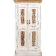 Clayre & Eef Wandkast 76x38x151 cm Wit Bruin Hout