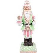 Clayre & Eef Beeld Notenkraker 24 cm Groen Roze Kunststof
