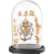 Clayre & Eef Stolp 26x16x37 cm Goudkleurig Zwart Glas Hart