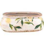 Clayre & Eef Bloempot 18x7x7 cm Geel Keramiek Citroen