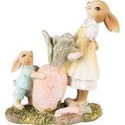 Clayre & Eef Beeld Konijn 13 cm Bruin Geel Polyresin