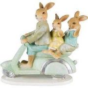 Clayre & Eef Beeld Konijn 15 cm Groen Bruin Polyresin