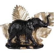 Clayre & Eef Beeld Olifant 18 cm Zwart Goudkleurig Polyresin
