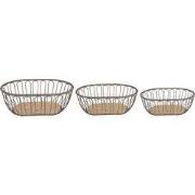 Clayre & Eef Opbergmand Set van 3 33x23x12 cm Grijs Bruin IJzer