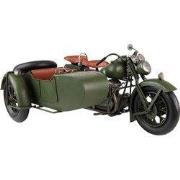 Clayre & Eef Decoratie Miniatuur Motor 38x26x18 cm Groen IJzer