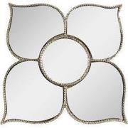 Clayre & Eef Spiegel Bloem 21x21 cm Zilverkleurig Polyresin