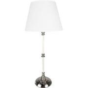 Clayre & Eef Tafellamp Ø 18x44 cm Wit Zilverkleurig IJzer