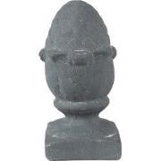 Clayre & Eef Decoratie Dennenappel 11x11x21 cm Grijs Steen