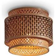 Plafonniere Bhutan - Bamboe/Zwart - Ø25cm
