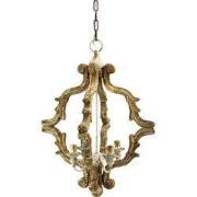 Clayre & Eef Hanglamp 41x41x75 cm Goudkleurig Hout